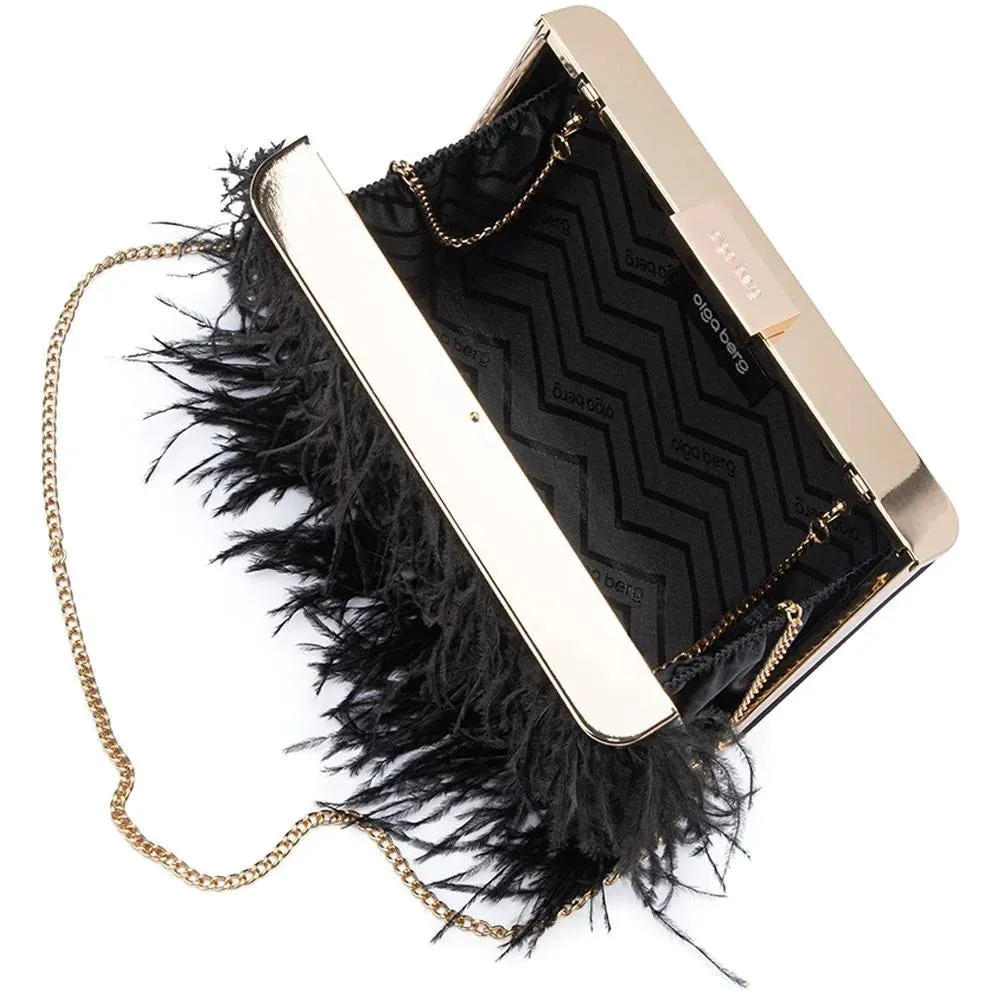 OB4773 ESTELLE feather clutch