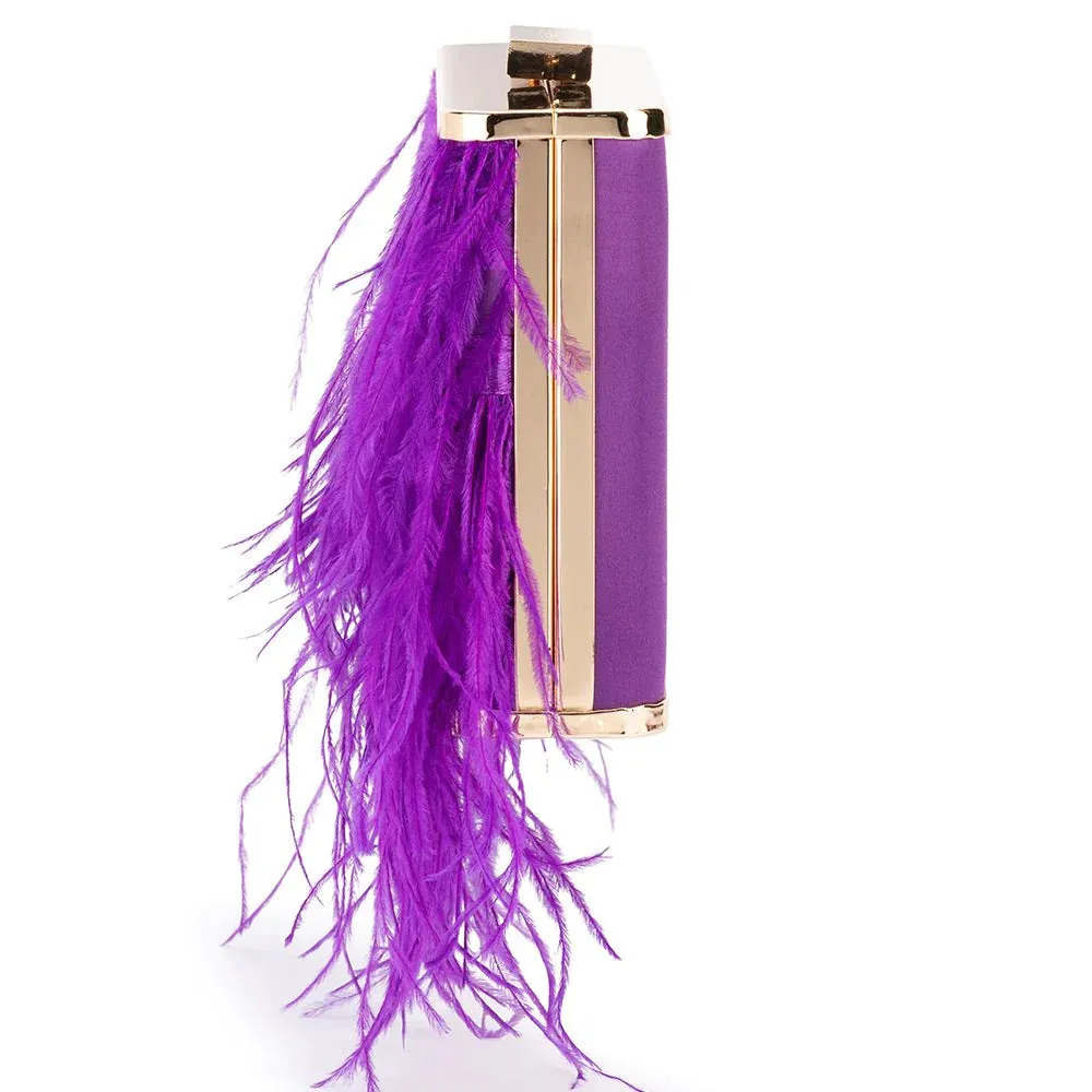 OB4773 ESTELLE feather clutch