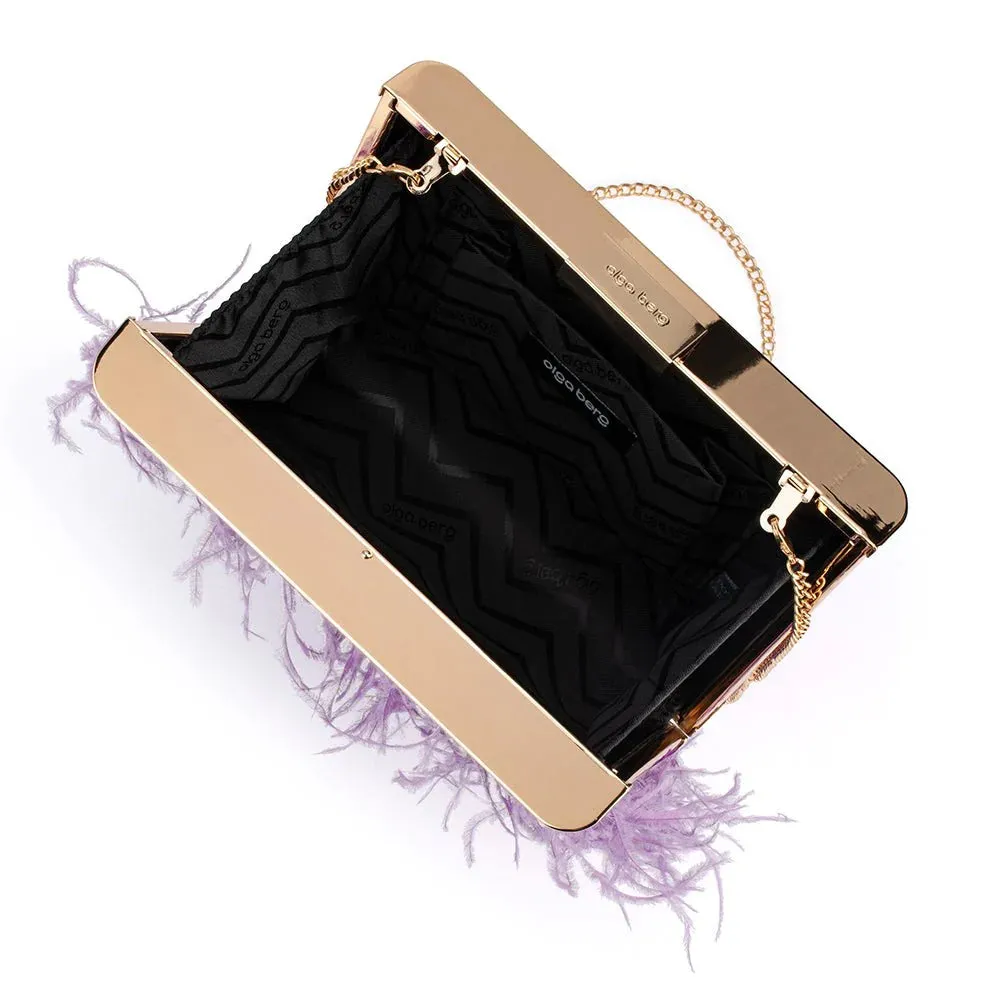 OB4773 ESTELLE feather clutch