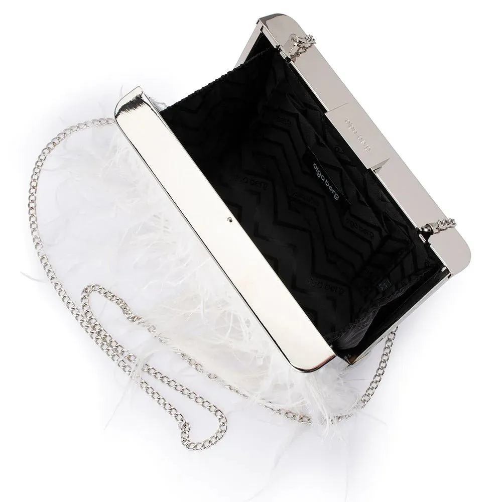 OB4773 ESTELLE feather clutch