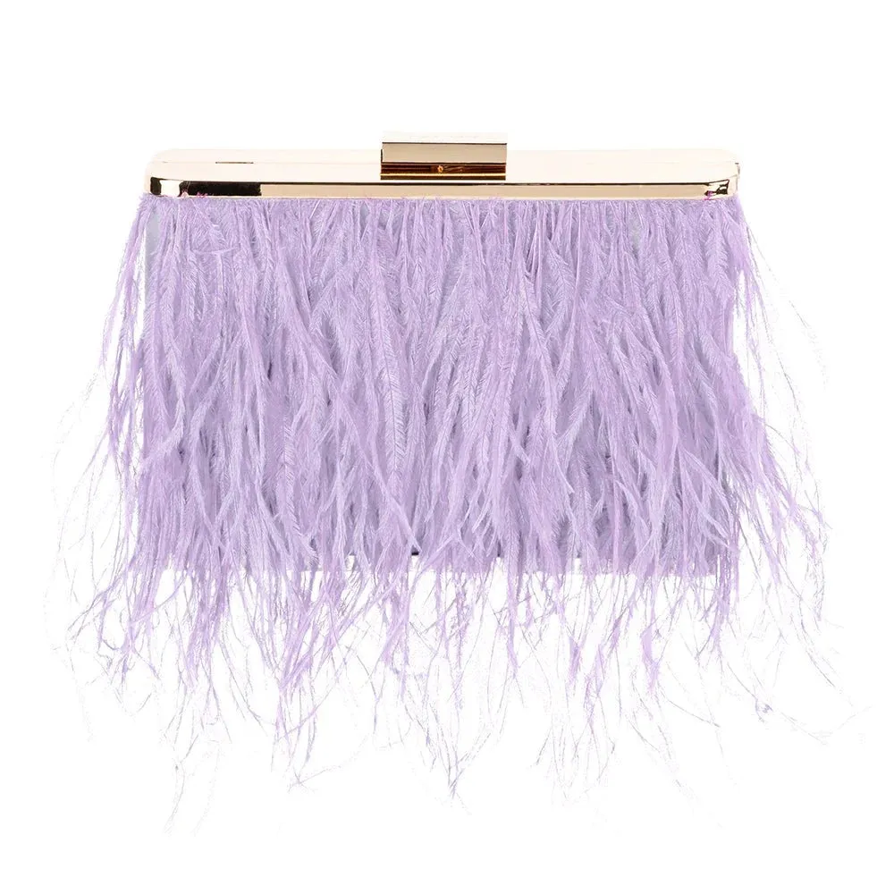 OB4773 ESTELLE feather clutch