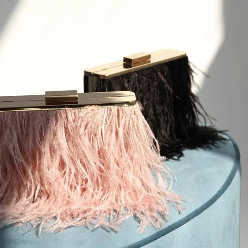 OB4773 ESTELLE feather clutch