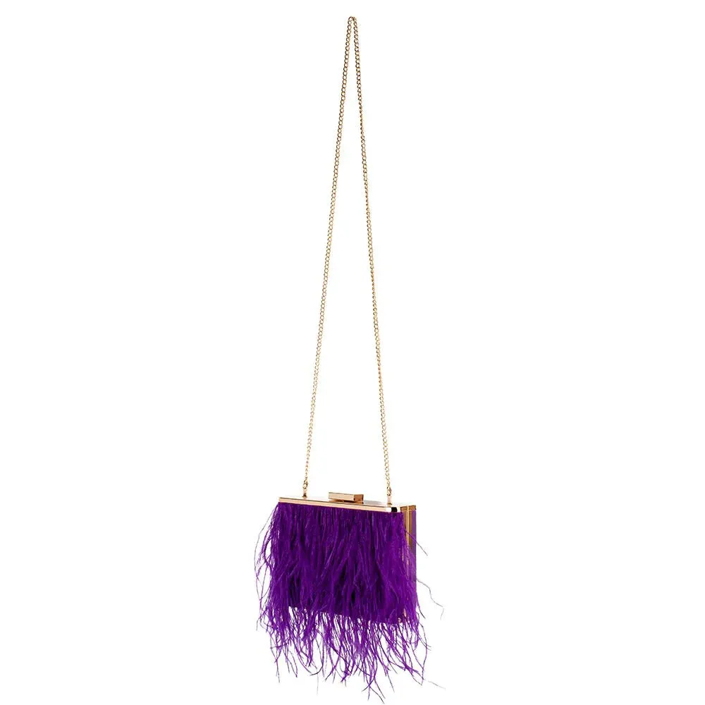 OB4773 ESTELLE feather clutch