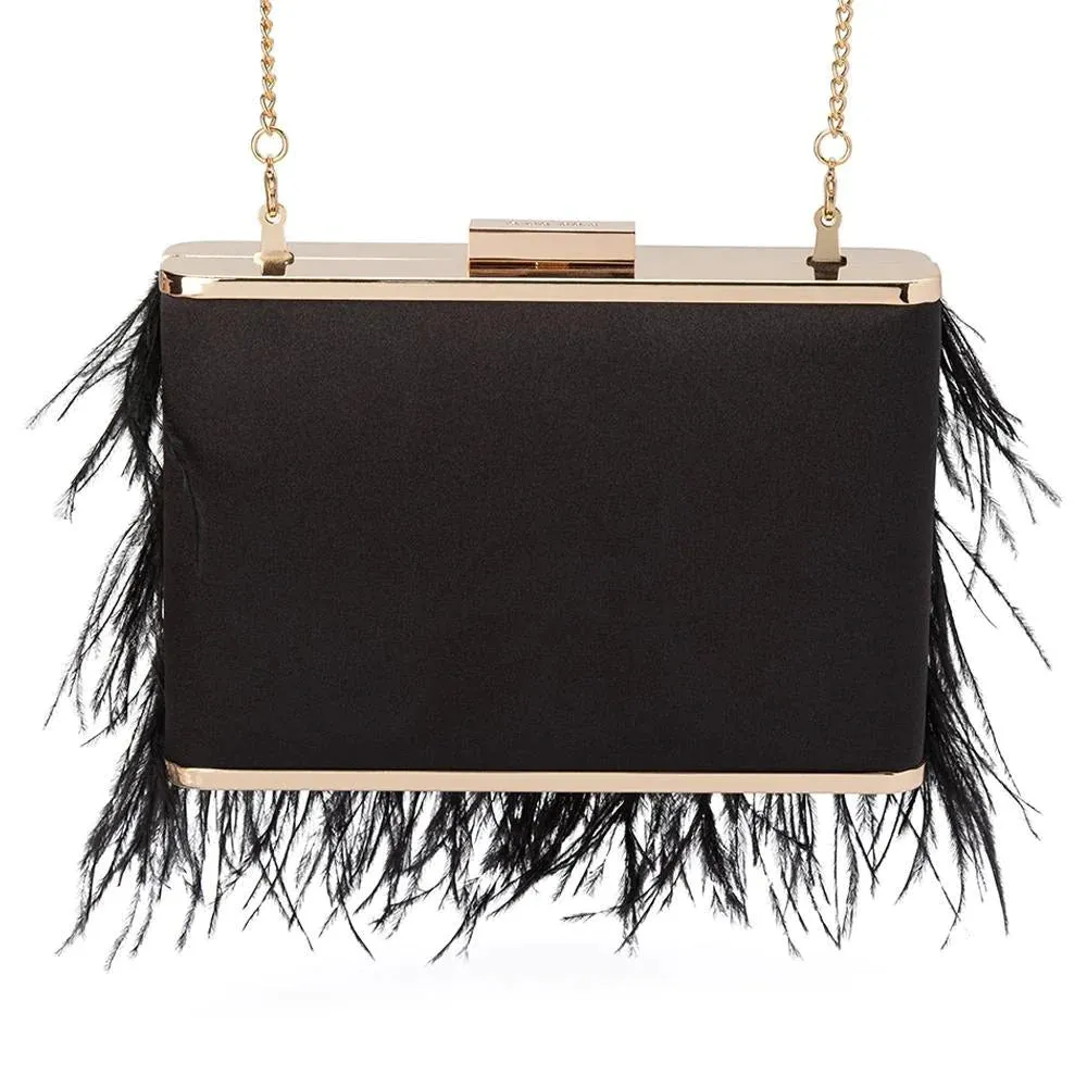 OB4773 ESTELLE feather clutch