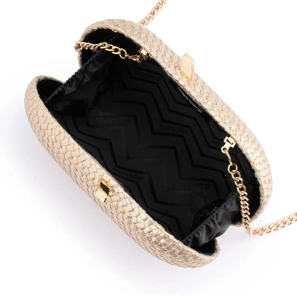 OB4813 LUCIA WOVEN OVAL CLUTCH