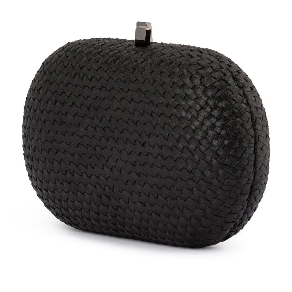 OB4813 LUCIA WOVEN OVAL CLUTCH