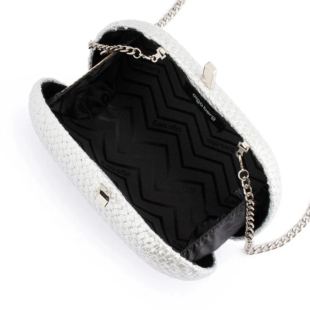 OB4813 LUCIA WOVEN OVAL CLUTCH