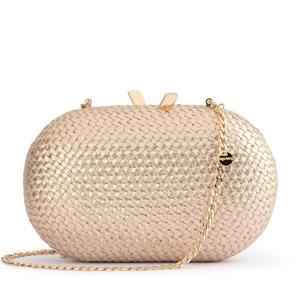 OB4813 LUCIA WOVEN OVAL CLUTCH