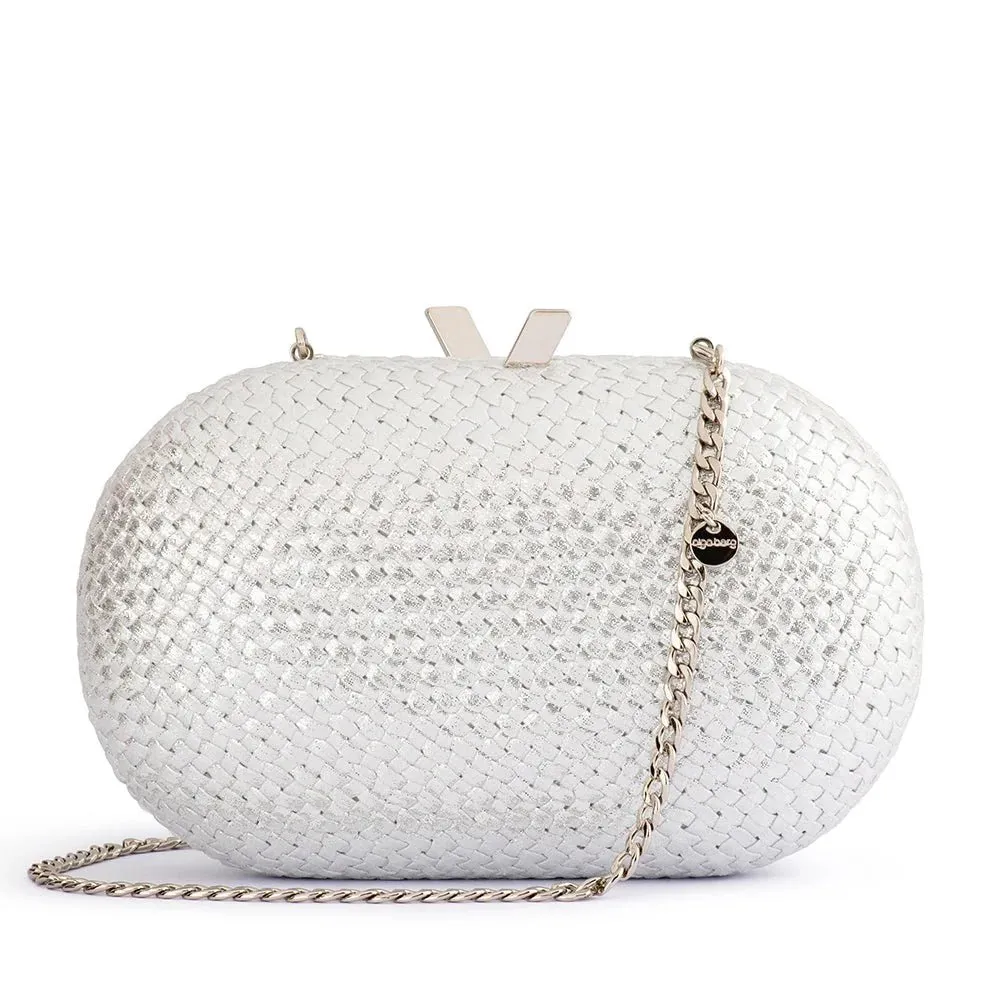 OB4813 LUCIA WOVEN OVAL CLUTCH