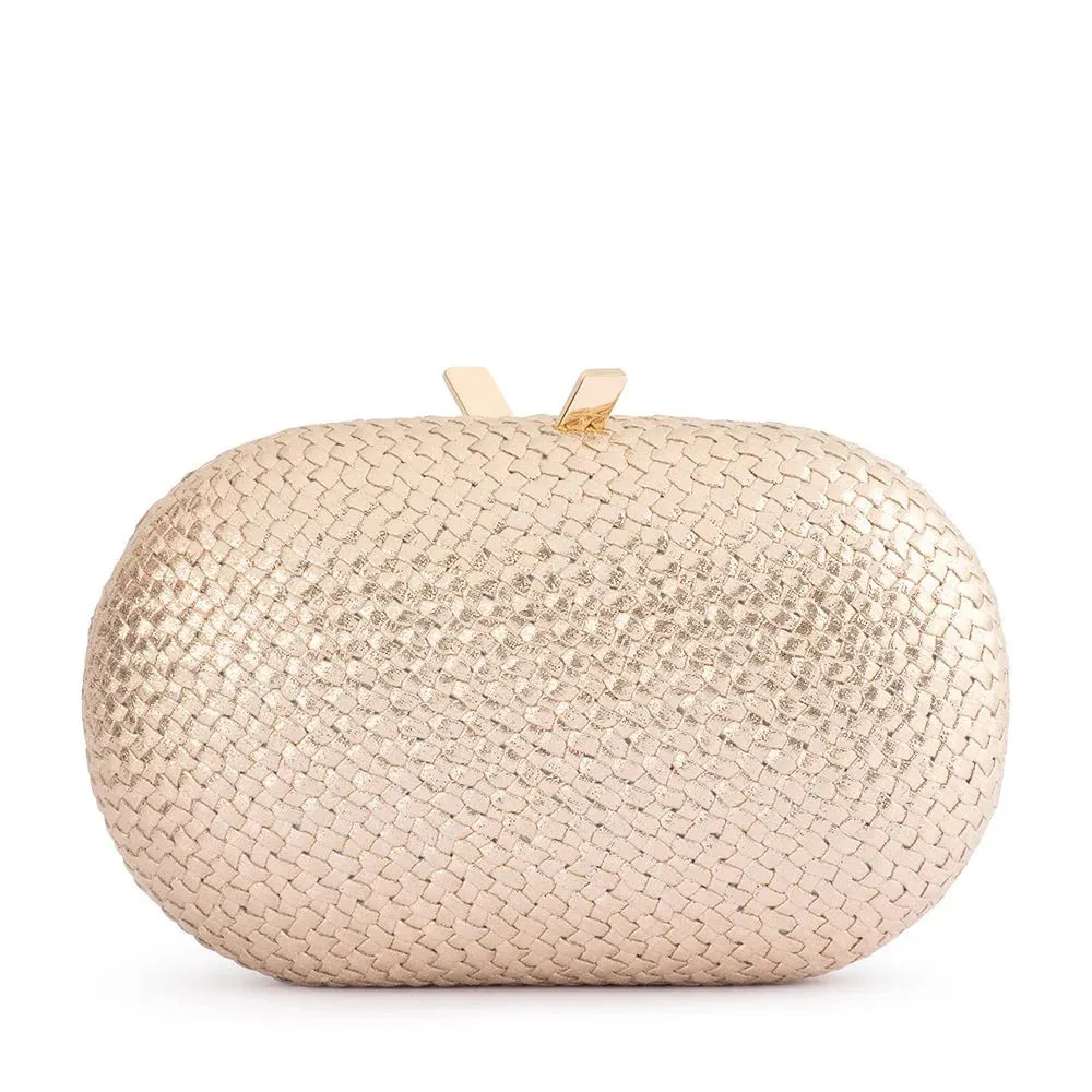 OB4813 LUCIA WOVEN OVAL CLUTCH