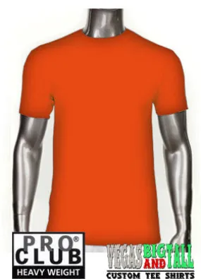 Orange Pro Club Short Sleeve Heavyweight Premium T Shirt