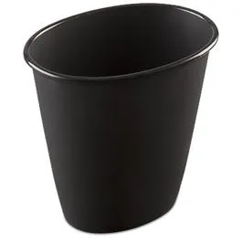 Oval Vanity Wastebasket, Black, 1.5-Gal.