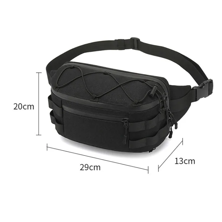 Ozuko 9340 Men Waist Bag Multifunctional Chest Bag Sports Waterproof Shoulder Messenger Bag(Black)