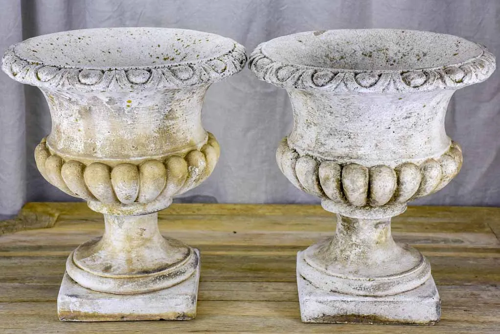 Pair of vintage Medici style planters - concrete (3 pairs available)