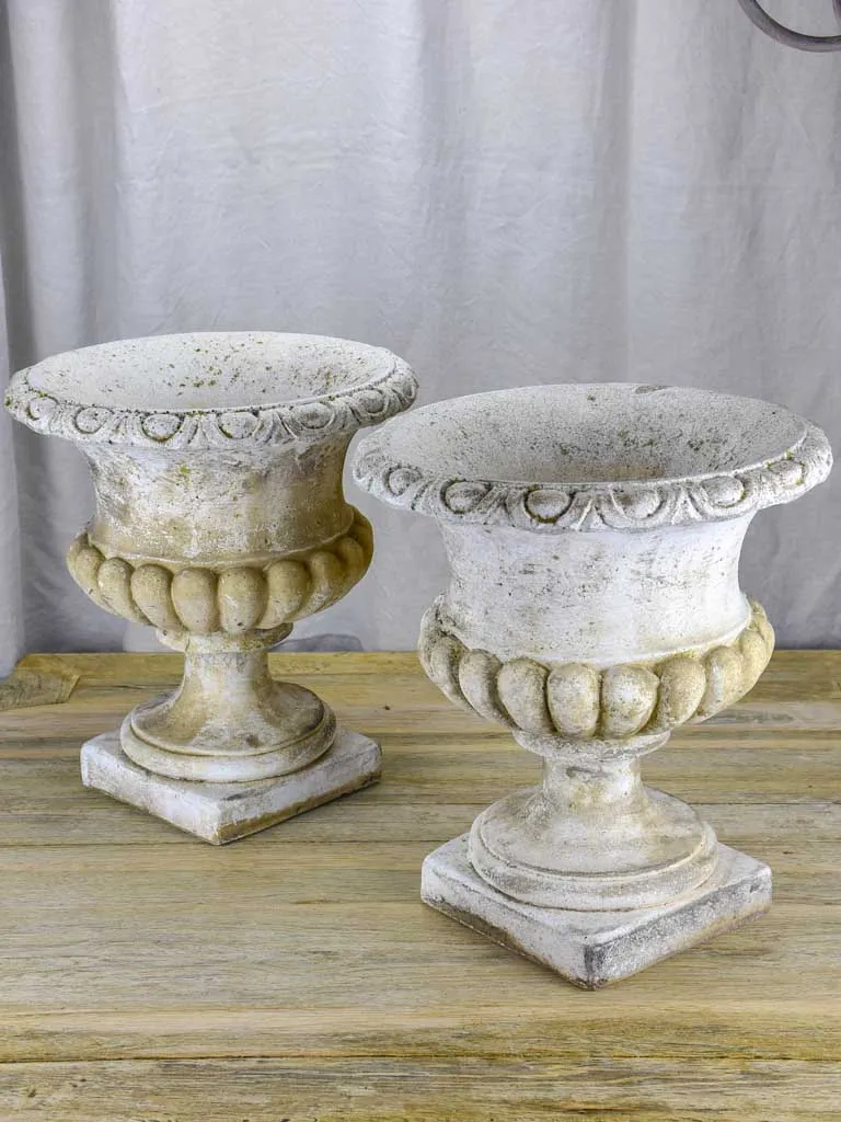 Pair of vintage Medici style planters - concrete (3 pairs available)