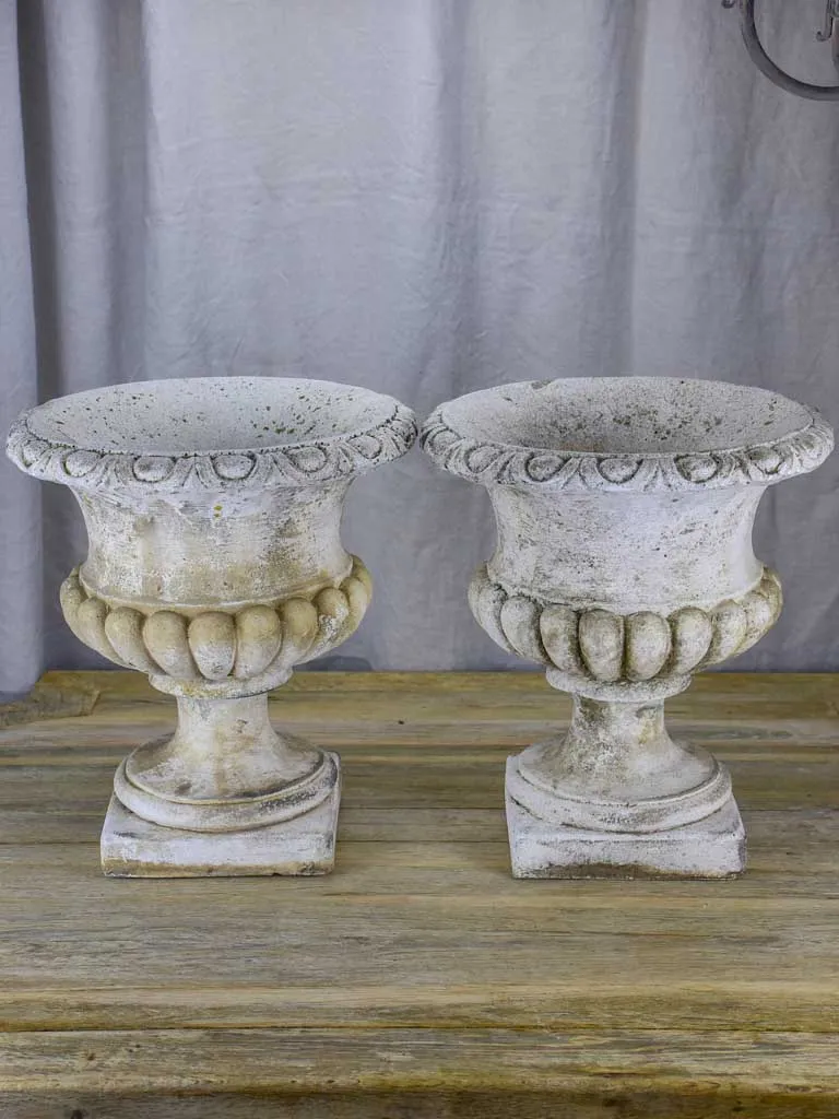 Pair of vintage Medici style planters - concrete (3 pairs available)