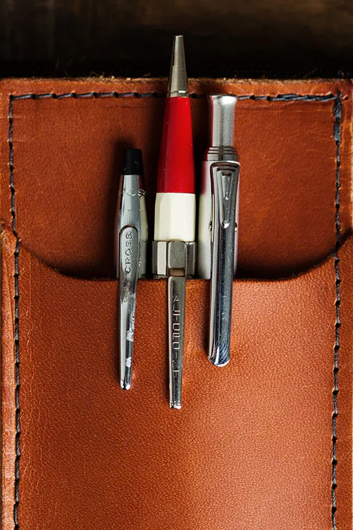 Pen Caddy | Leather Pen Wallet for your Notebook