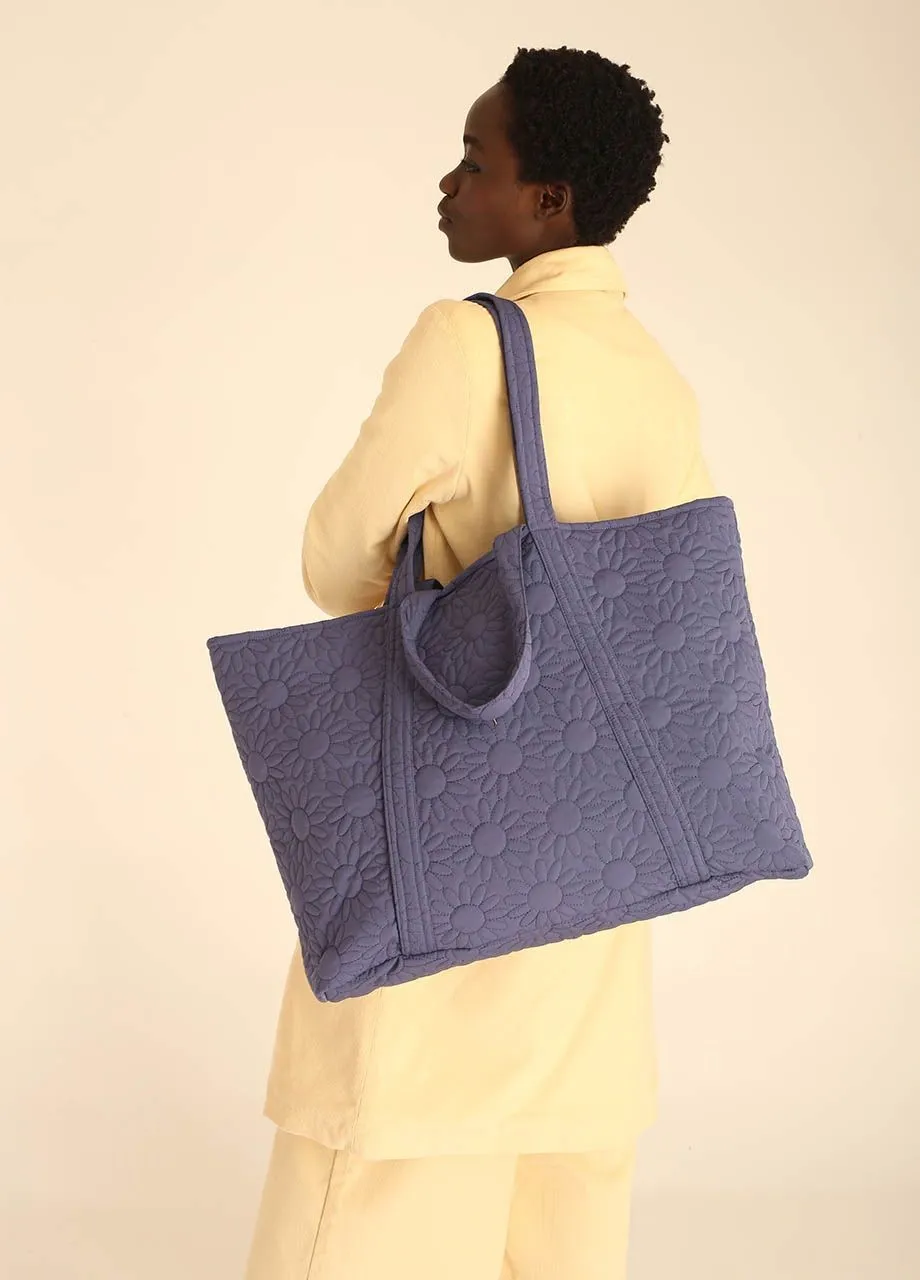 Pepaloves Quilted Indigo Daisy Bag