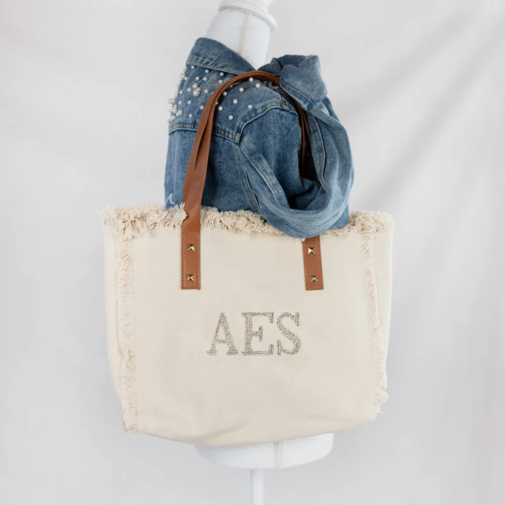 Personalized Bride Fringe Tote Bag