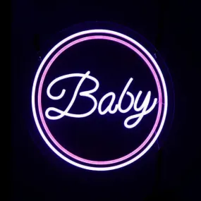 Pink Baby LED Neon Light Sign Hire