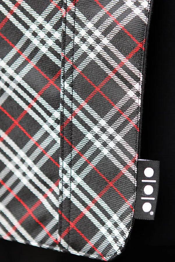 Pocket Cover Black and Maraschino Plaid