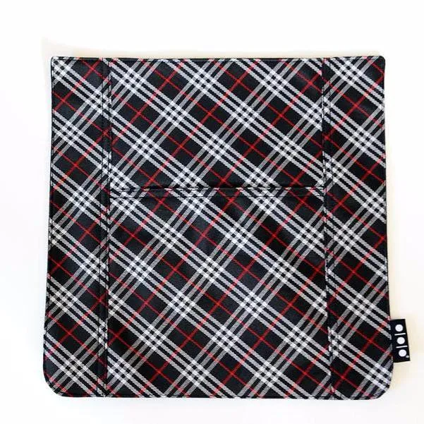 Pocket Cover Black and Maraschino Plaid