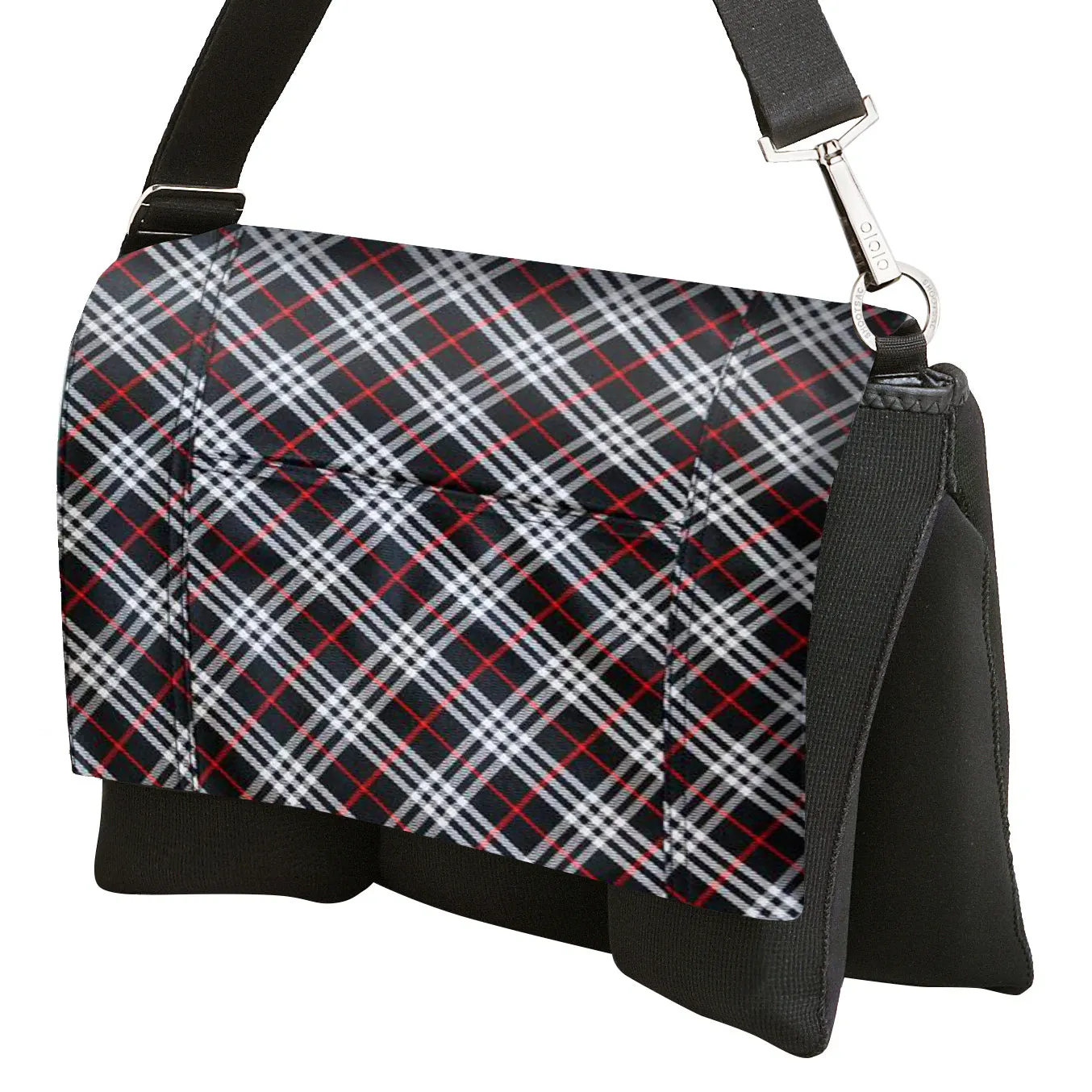 Pocket Cover Black and Maraschino Plaid