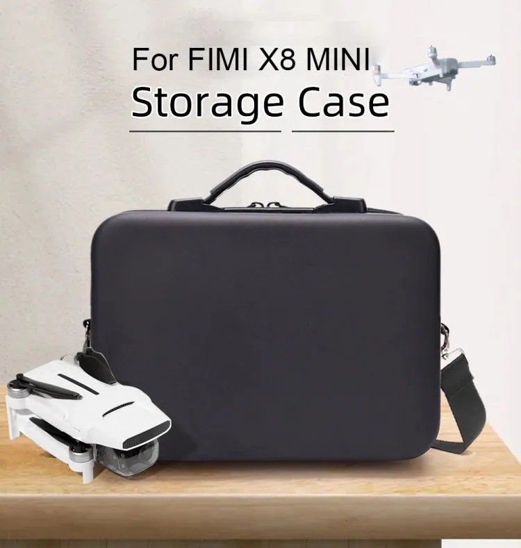 Portable Single Shoulder Storage Travel Carrying Cover Case Box with Baffle Separator for FIMI X8 mini(Black   Black Liner)