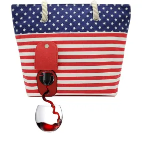 PortoVino Beach Wine Purse/Tote with Hidden, Leakproof & Insulated Compartment, Holds 2