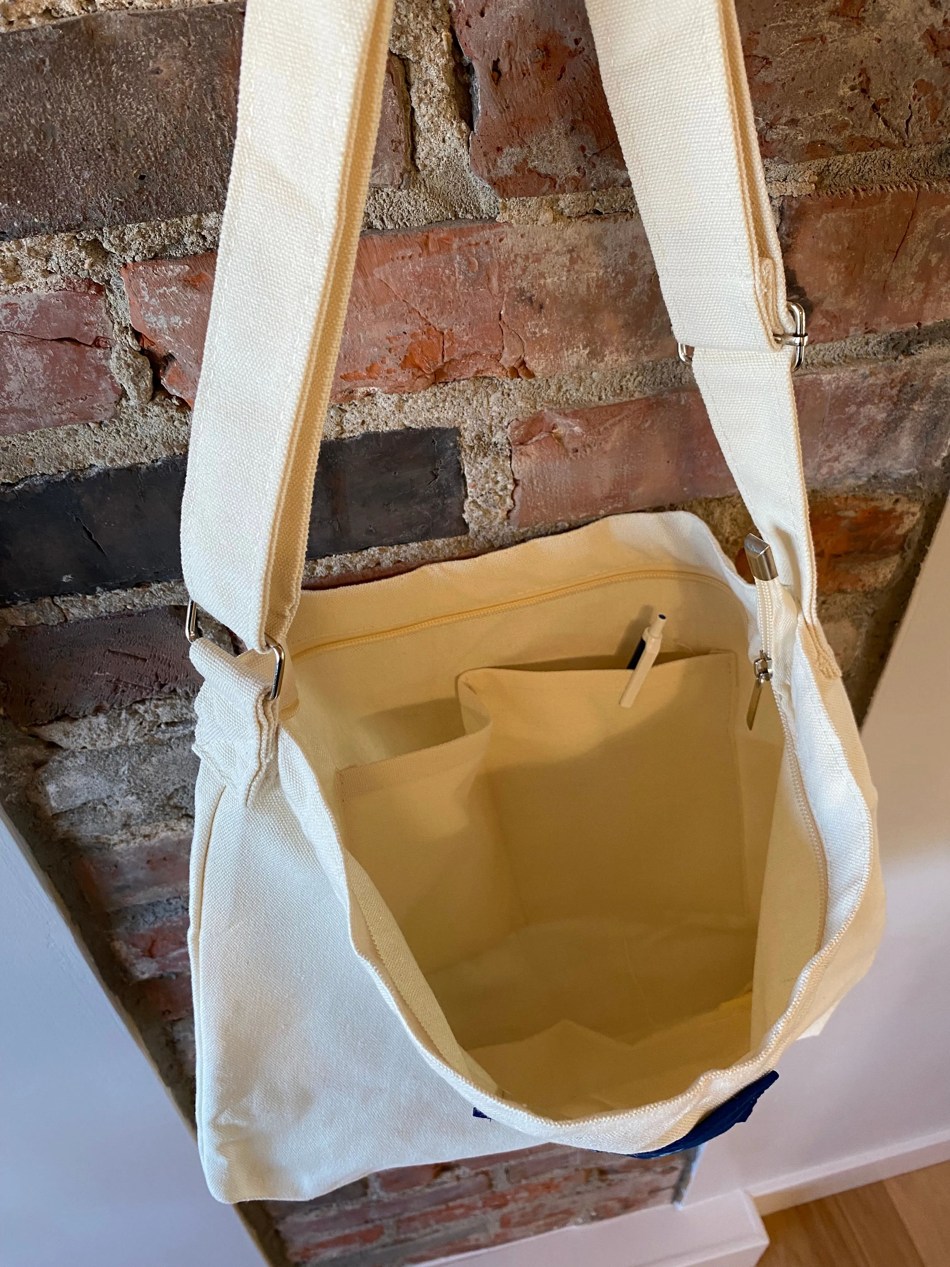 "Red Cedar" Cyanotype Zippered Canvas Tote Bag