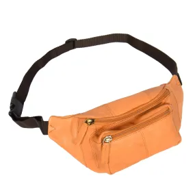 Real Leather Bum Bag Money Mobile Belt Waist Pack Travel Pouch A072 Sand