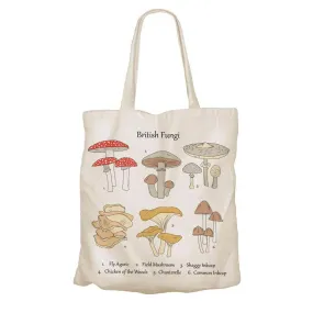 Recycled Cotton Tote Shopping Bag by Shared Earth - British Fungi