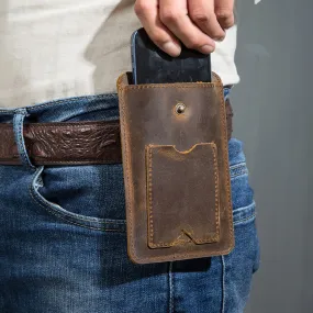 Retro Leather Handmade Phone Case Waist Bag