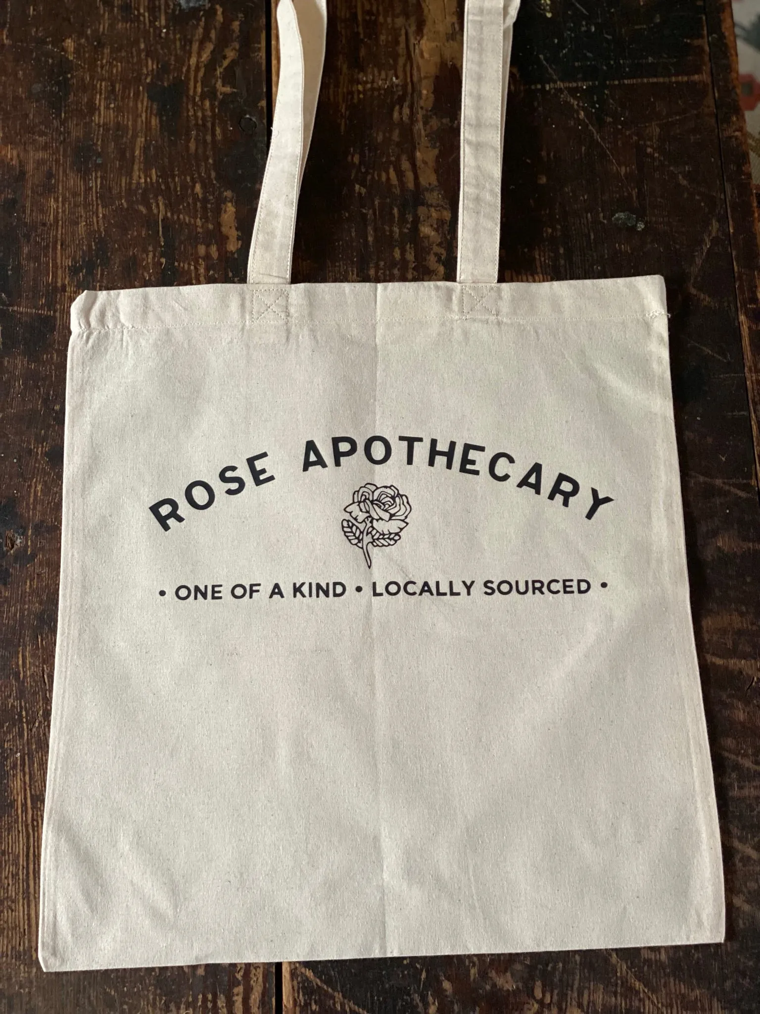 Rose Apothecary Cotton Tote Bag, Lightweight Thin Natural Cotton Tote Bag, Reusable Tote Book Bag, HTV Vinyl Tote, Farmers Market Bag