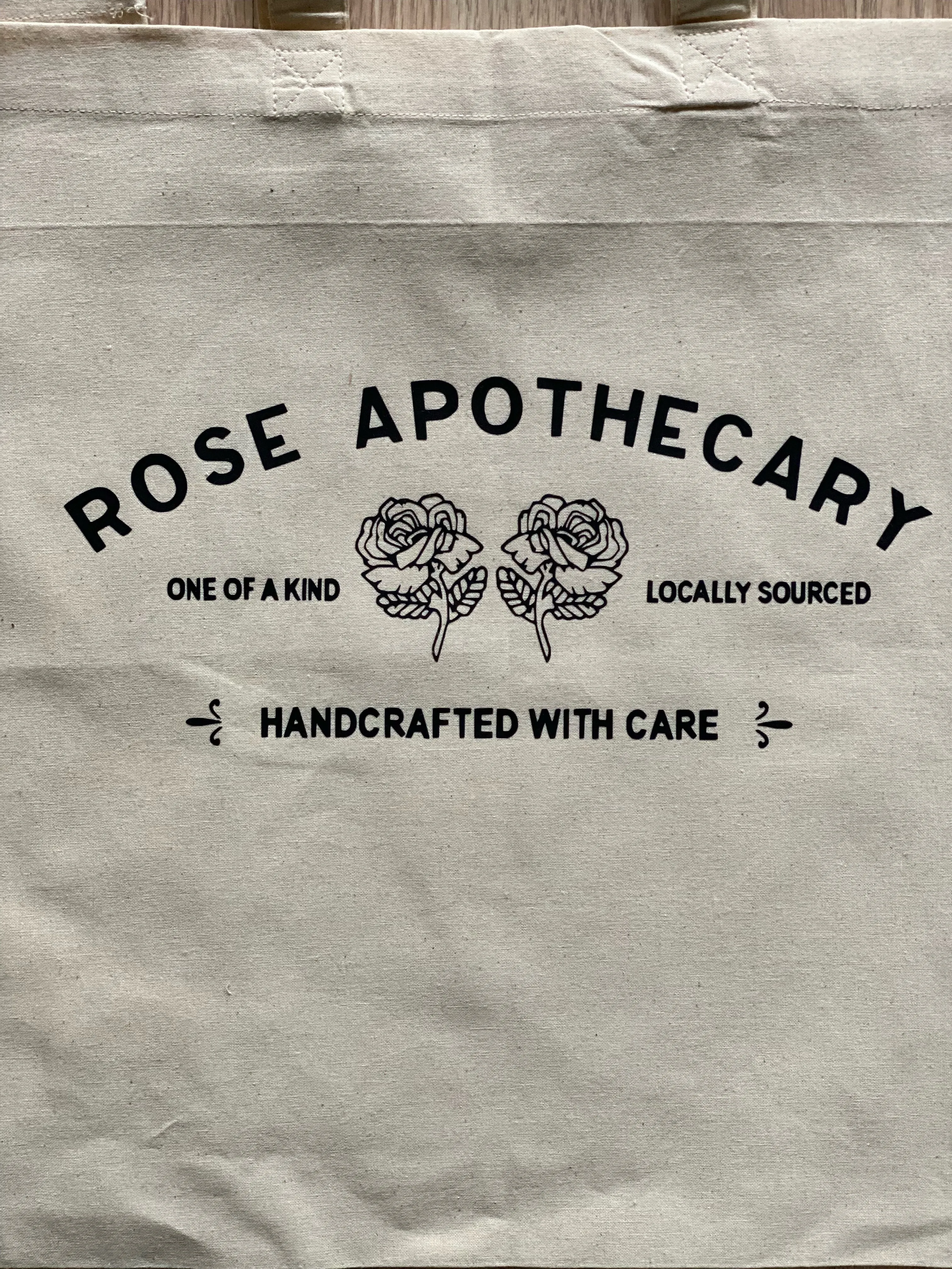 Rose Apothecary Cotton Tote Bag, Lightweight Thin Natural Cotton Tote Bag, Reusable Tote Book Bag, HTV Vinyl Tote, Farmers Market Bag