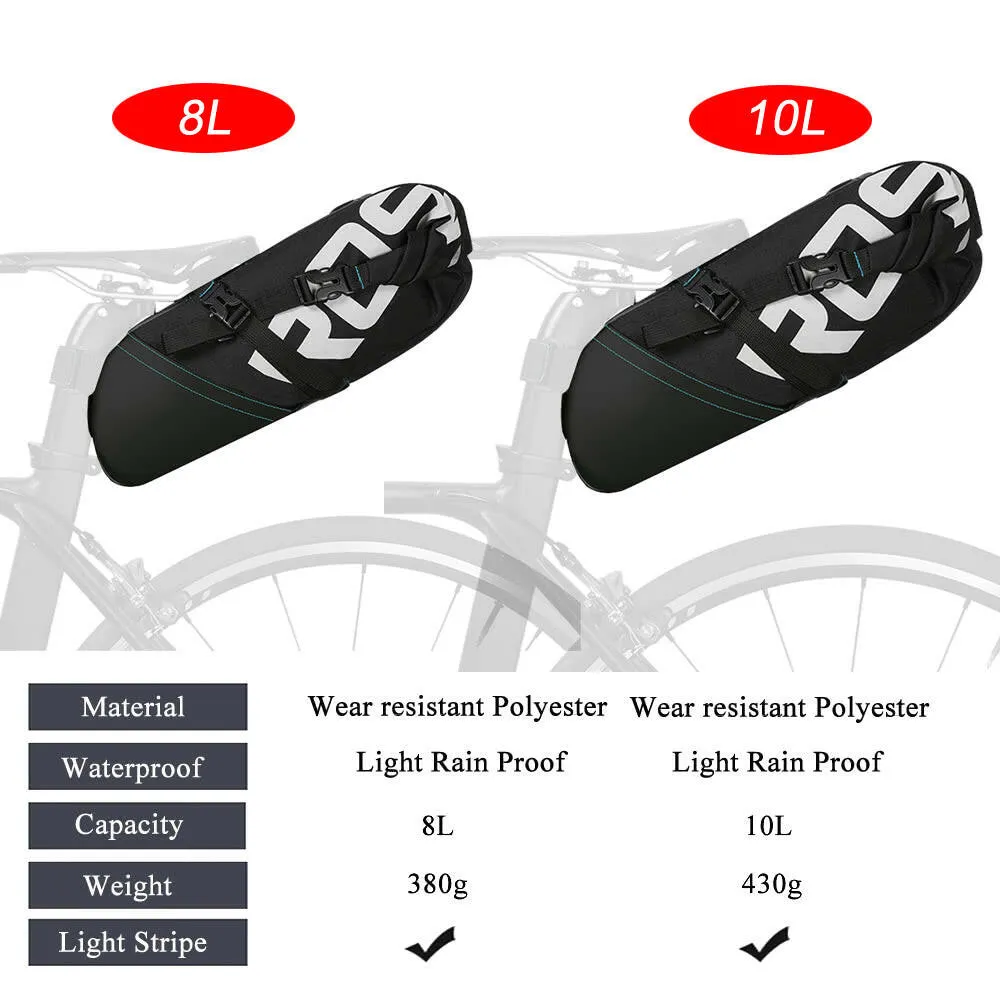 ROSWHEEL 8L MTB Bike Bag Cycling Bicycle Saddle Tail Rear Seat Storage Bags Accessories