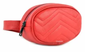 Round Italian Leather Belt Bag