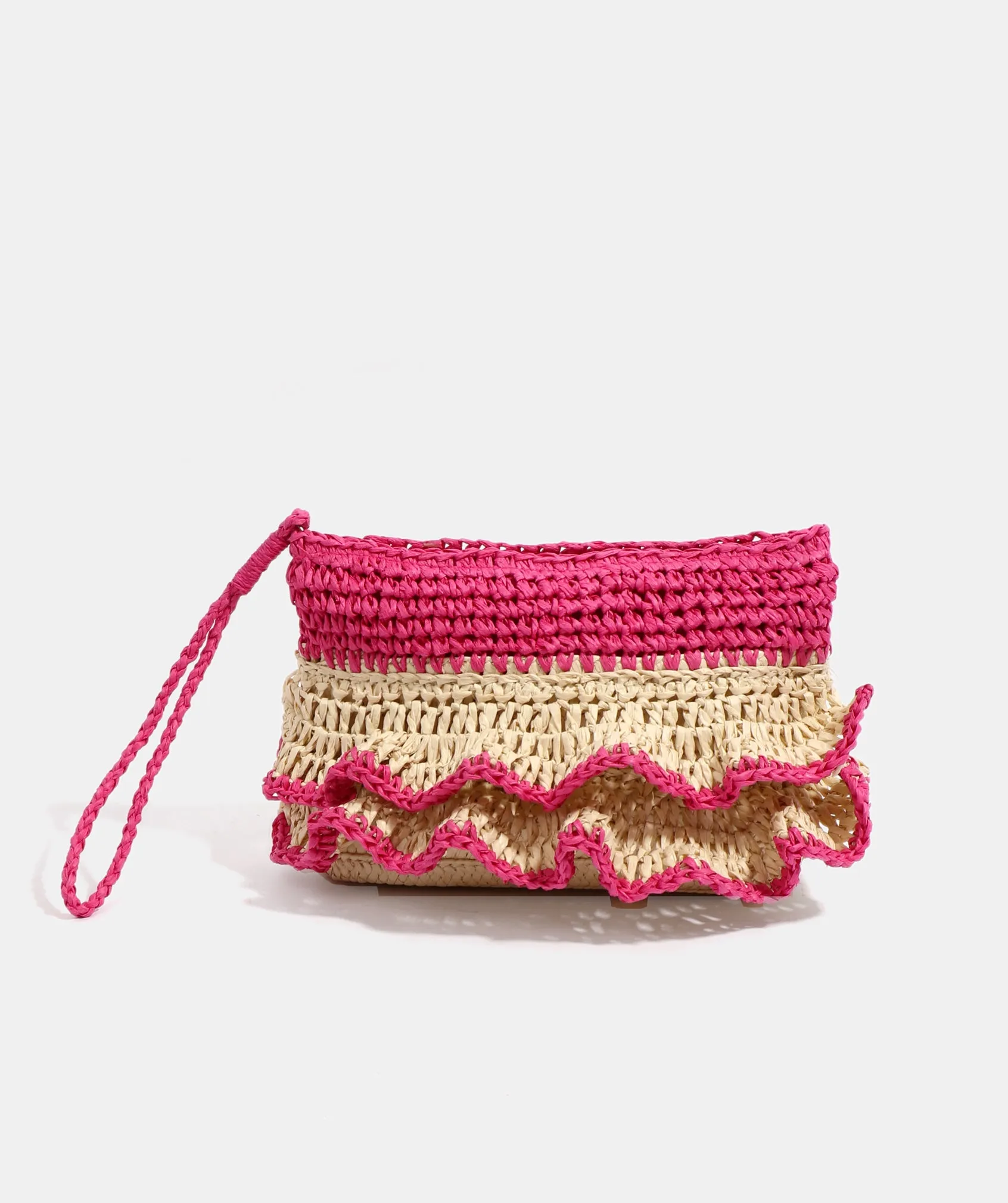 Saffira Clutch Bag - Sand/ Hot Pink