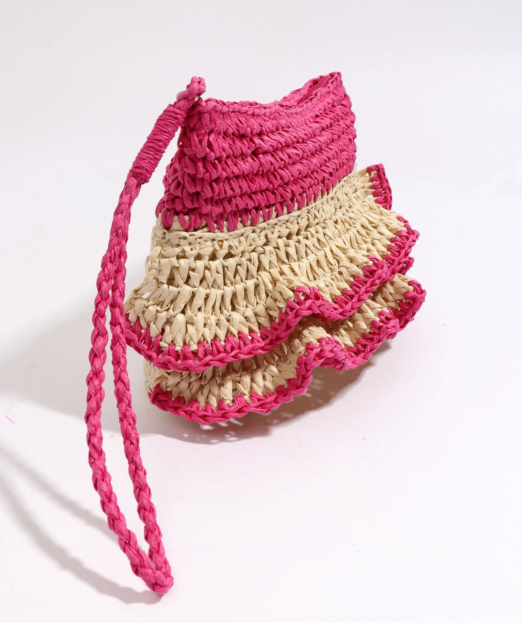 Saffira Clutch Bag - Sand/ Hot Pink