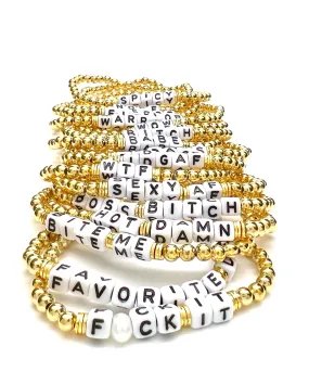 SASSY BEAD WORD BRACELET