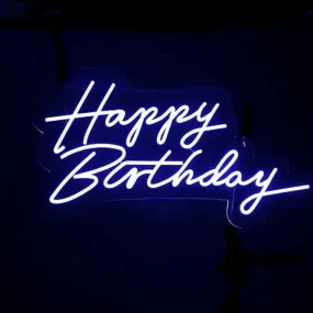 Script Happy Birthday LED Neon Sign Hire