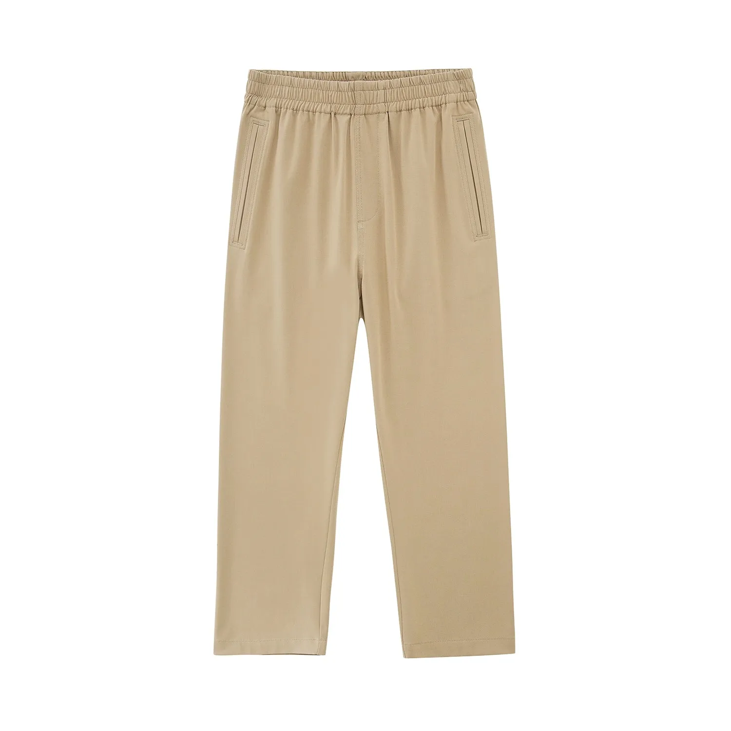 Side Seam-Free Elastic Waist Cropped Pants