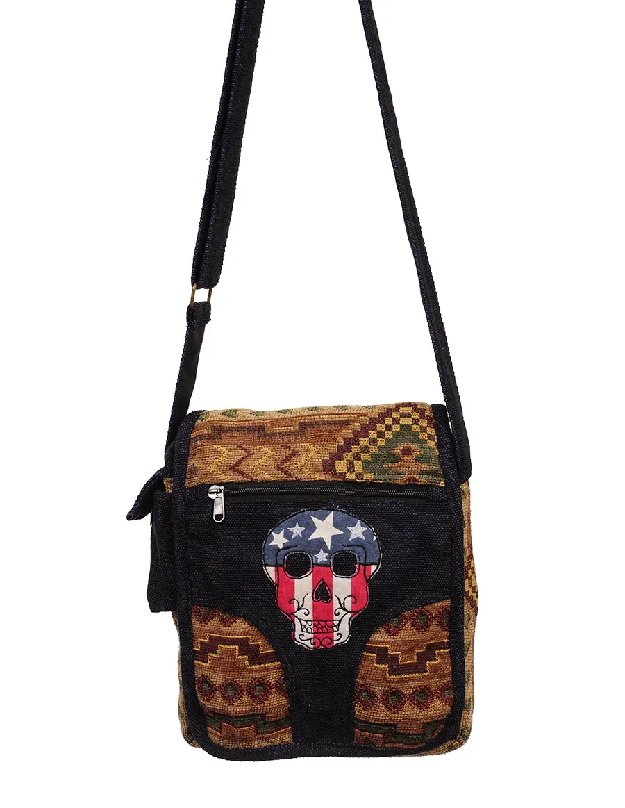 Skull Tribal Messenger Bag