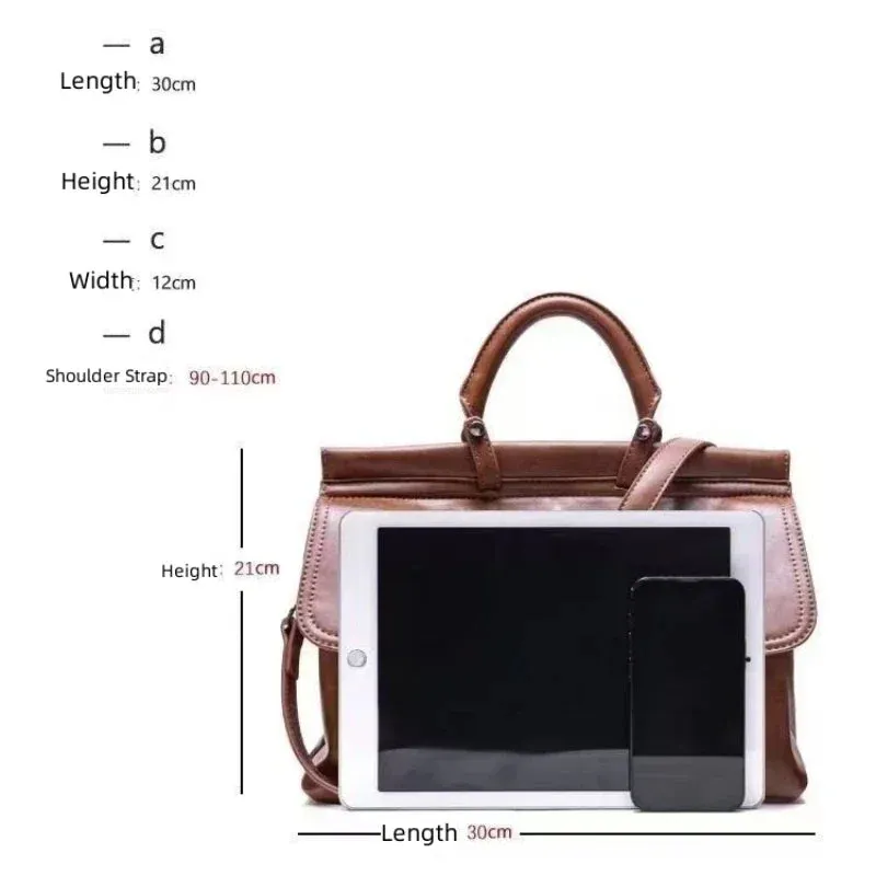 Sohiwoo Students Versatile Bag Bright Shoulder Bags Women Bolsa Bag Crossbody  PU Vintage Fashion Briefcase For Messenger Trend Tote