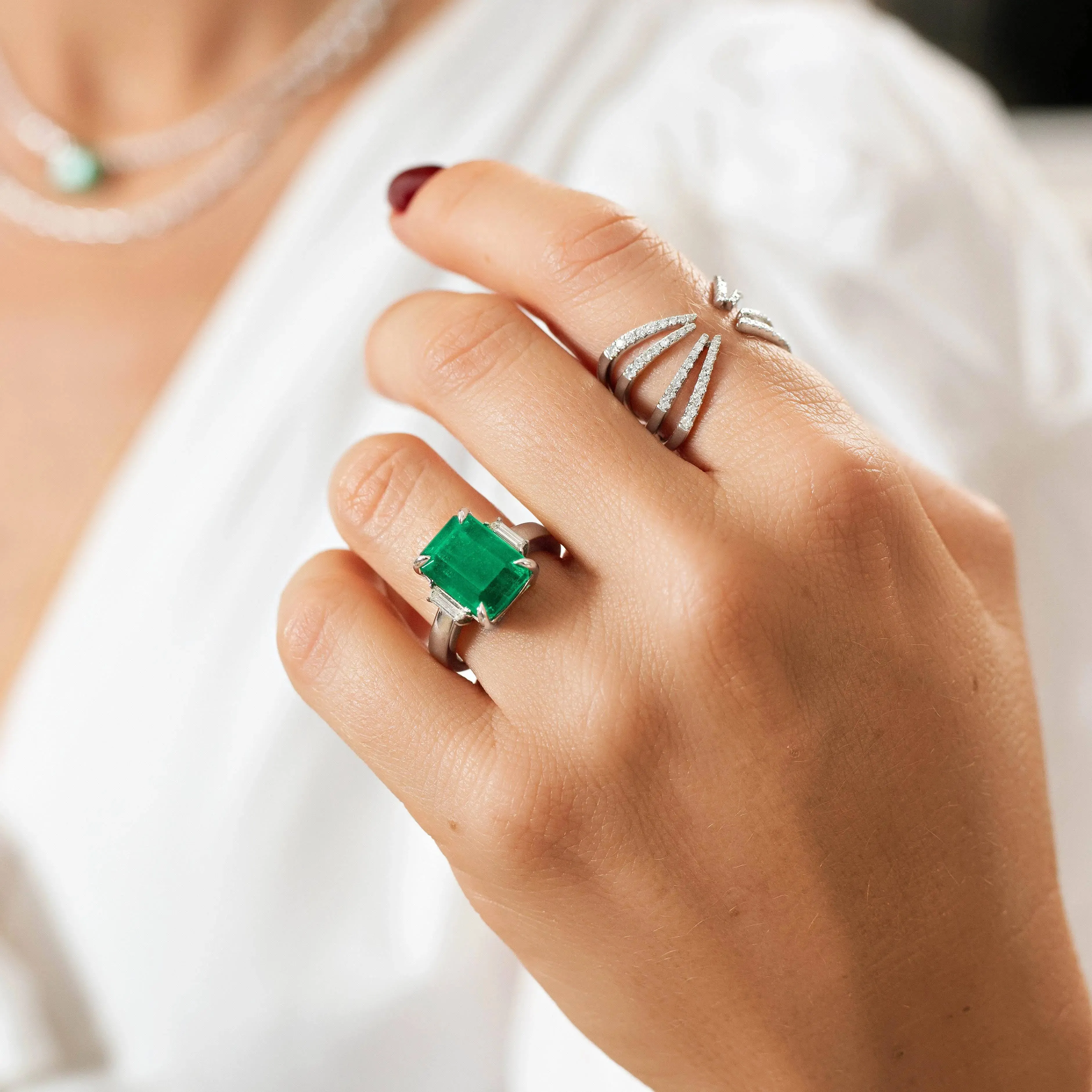 Solitaire Emerald Ring