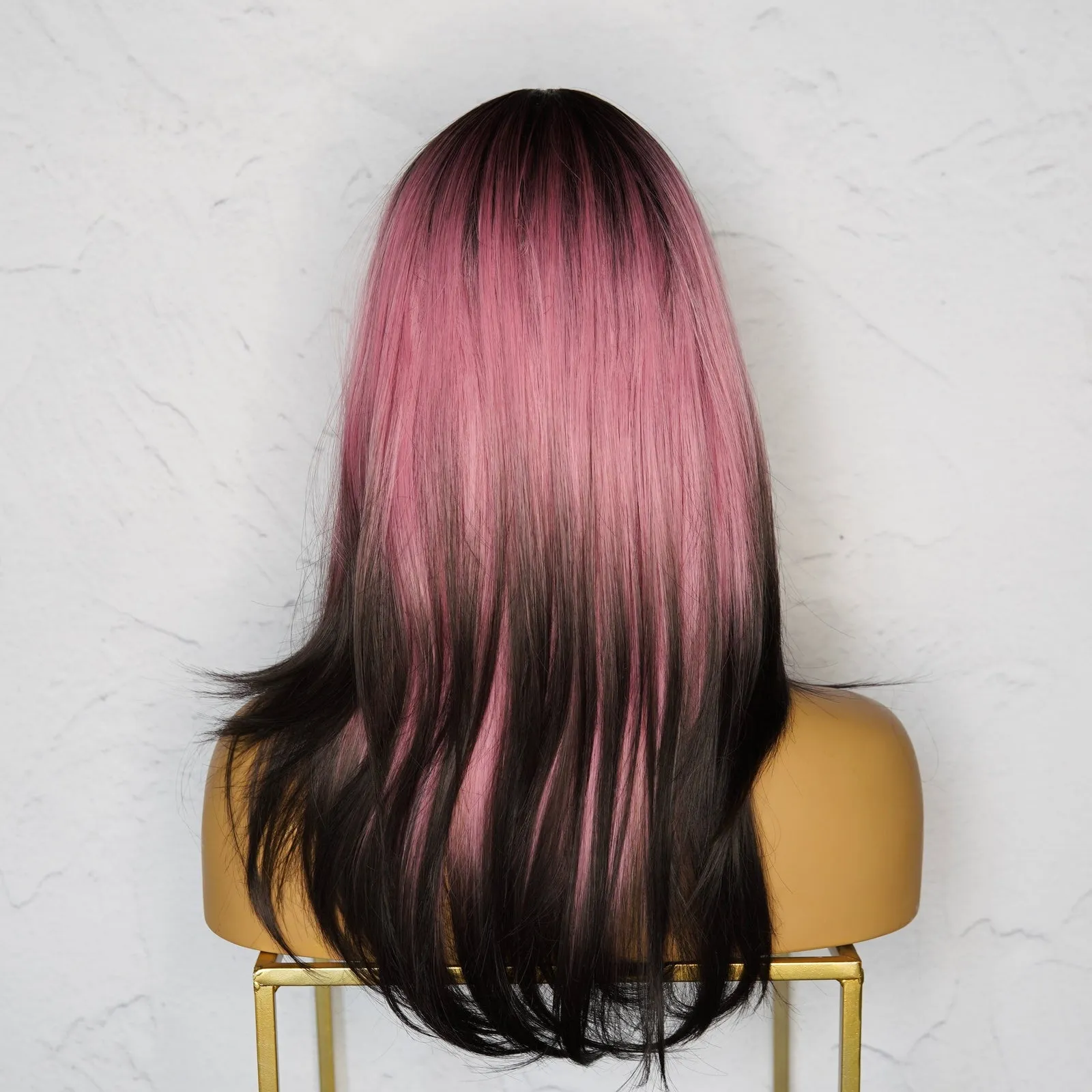 Sophia Ombre Pink Fringe Wig