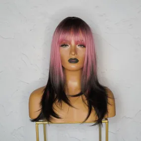 Sophia Ombre Pink Fringe Wig