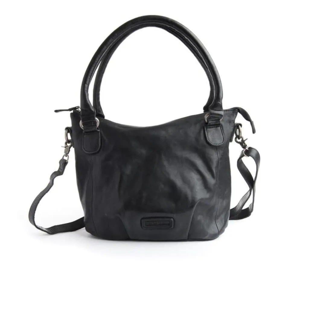 Stitch & Hide Santa Monica Leather Shoulder Bag Black