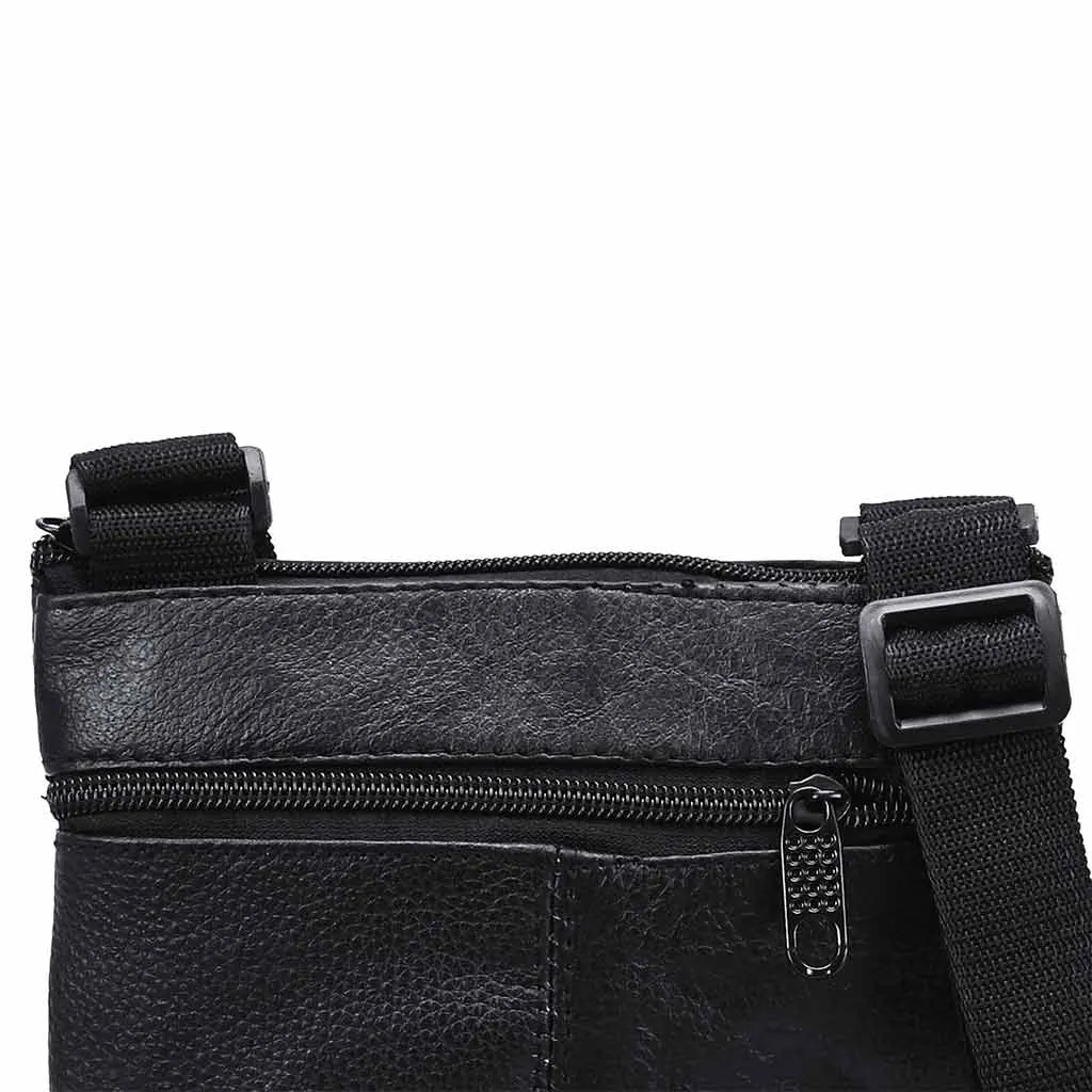 Stylish Leather Shoulder Bag Black Messenger Bag