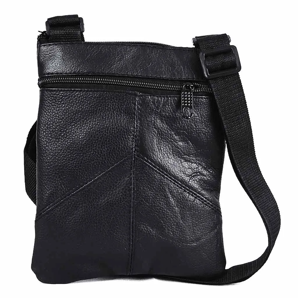 Stylish Leather Shoulder Bag Black Messenger Bag